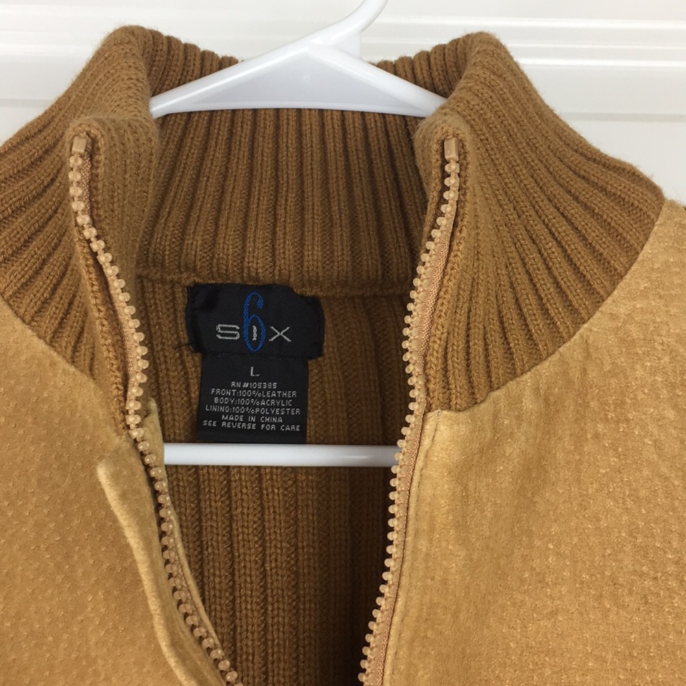 Suede + Chunky Rib Knit Jacket - Picture 2 of 5